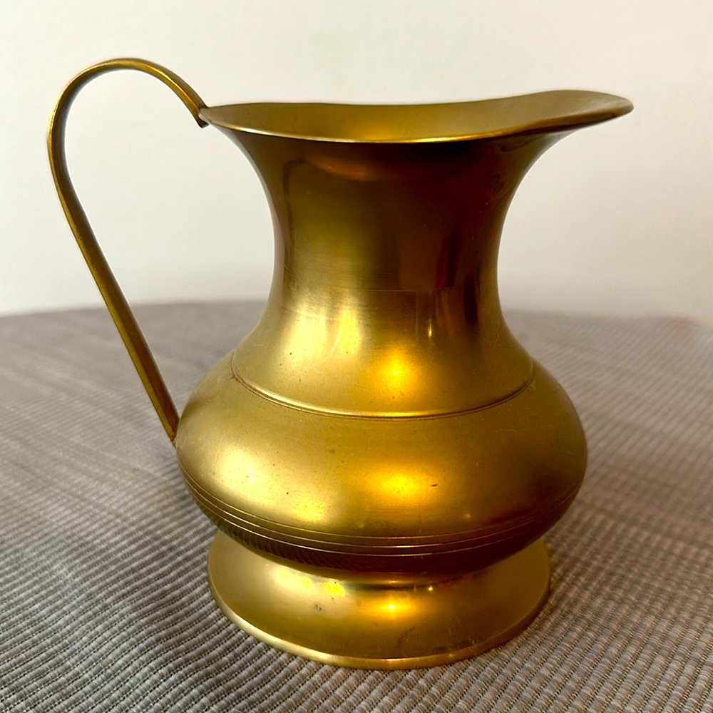 Vintage Solid Brass Pitcher